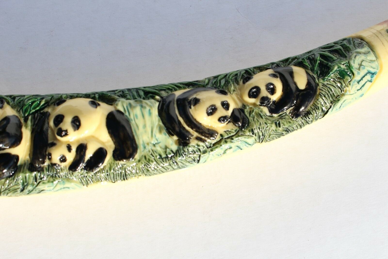 17" Panda Ivory Horn w holder Cute Panda Collection Great Home Decor EHD