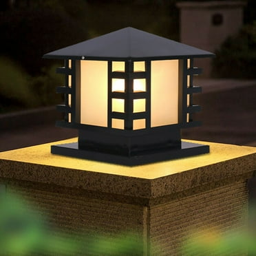 Miumaeov Outdoor Post Light Retro Frosted Exterior Pillar Lights Warm Light for Garden Patio Pathway Gate Black