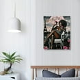 thumbnail image 4 of PIKWEEK Framed Black Girl African American Wall Art Decor Women Pink And Grey Bathroom On Beach Eiffel Tower Abstract Artwork Prints Canvas Painting Pictures Posters For Wall Bedroom Ready To Hang, 4 of 5