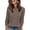 Coffee, variant on V Neck Long Sleeve Shirts for Women Casual Loose Tops Lightweight Tunic Sweaters, 2XL