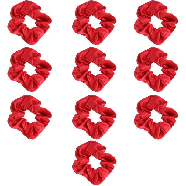 BRIGHTFUFU 10Pcs Christmas Hair Scrunchies Elastic Hair Tie Accesorio para el cabello de moda para niña