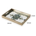 thumbnail image 5 of Miki 18 Inch Decorative Tray, Artistic Mirrored Damask Pattern, Gold Finish- Saltoro Sherpi, 5 of 5