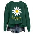thumbnail image 5 of Arlun Graphic Sweatshirts for Women Cute Flower Pattern Funny Letter Print Oversized Crew Neck Hoodless Sweatshirt Long Sleeve Drop Shoulder Loose Casual Fashion Pullover Tops 2025 Dark Green1 M, 5 of 5