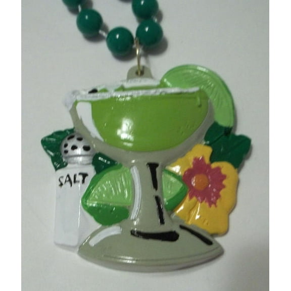 Lime Margarita Buffet Mardi Gras Bead Beads Party Favor Necklace