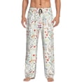 thumbnail image 2 of Picia Wildflower Watercolor 4 Mens Soft Woven Cotton Elastic Waistband Sleep Pajama Pant Lounge Sleep Pant With Pockets And Drawstring-Large, 2 of 9