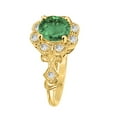 thumbnail image 3 of Aonejewelry 1.00 Carat Round Emerald and Halo Diamond Ring in 10K Solid Rose, White & Yellow Gold, 3 of 8