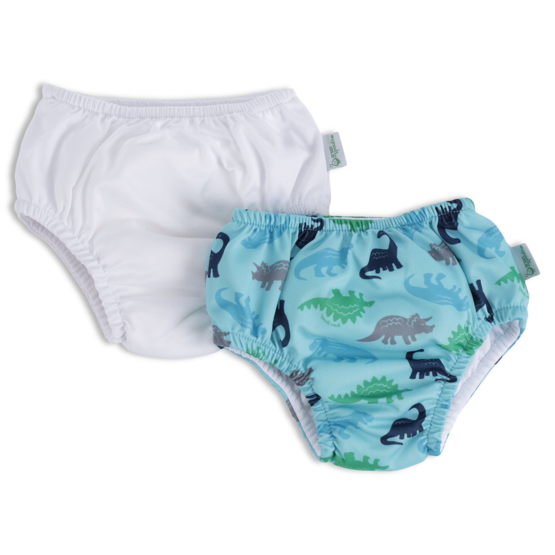 Phogary Boys Baby Snap Reusable Absorbent Swimsuit Diaper 2-pack for 6.6-33lbs 