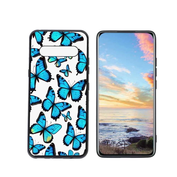 Compatible with LG V60 ThinQ 5G Phone Case, Butterflies 68 Case Men Women, Flexible Silicone Shockproof Case for LG V60 ThinQ 5G