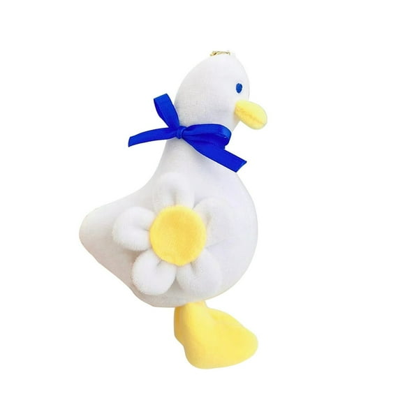 Duck Keychain Soft Cute Flower Duck Plushies with Hook Ornament PP Cotton Stuffed Cartoon Animal Key Ring Bag Charm Birthday Gift