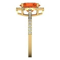 thumbnail image 3 of 2.27 ctw Solitaire with Zirconia Diamond Accents Anniversary Ring for Women | Oval Cut Simulated Red Diamond | Hyperallergenic Solid 18K Yellow Gold, 3 of 5