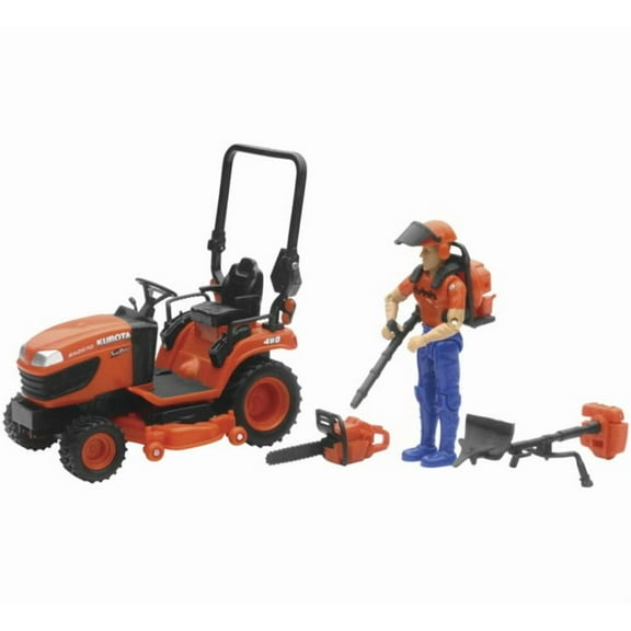 1/18 Kubota BX2670 Lawn Tractor with Figure & Accessories by New Ray SS-33453