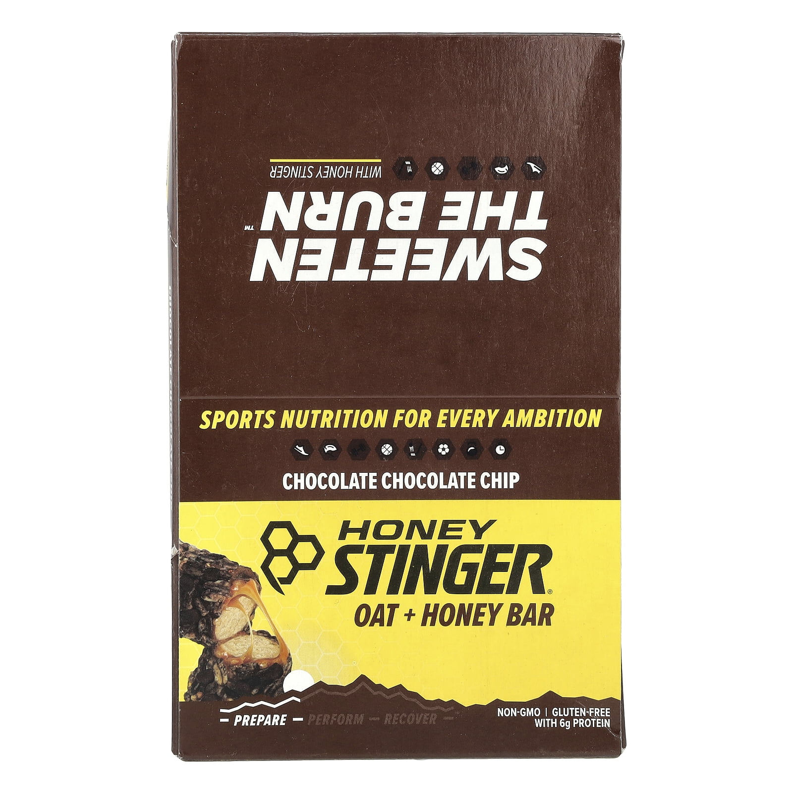 Honey Stinger Oat + Honey Bar, Chocolate Chocolate Chip, 12 Bars, 1.48 oz (42 g) Each