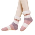 thumbnail image 2 of Gymayou Women Slipper Socks Winter Thick Warm Coral Fleece Fuzzy Socks for Indoor Home Comfort Socks Multicolor #2 One Size, 2 of 3
