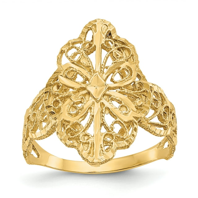 14k Yellow Gold Filigree Ring