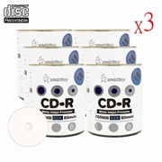 1800 Pack Smartbuy 52X CD-R 700MB 80Min White Inkjet Hub Printable Data Blank Media Recordable Disc