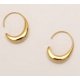 thumbnail image 1 of Pendientes de metal elegantes con forma de gancho a la moda para mujer, pendientes chapados en oro con textura sencilla, joyería para las orejas, 1 of 5