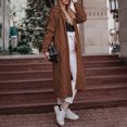 thumbnail image 2 of Wdgfv Hooded Open Front Cardigan for Women Cable Knit Sweaters Chunky Pocketed Oversized Knee Length Long Coats, 2 of 4