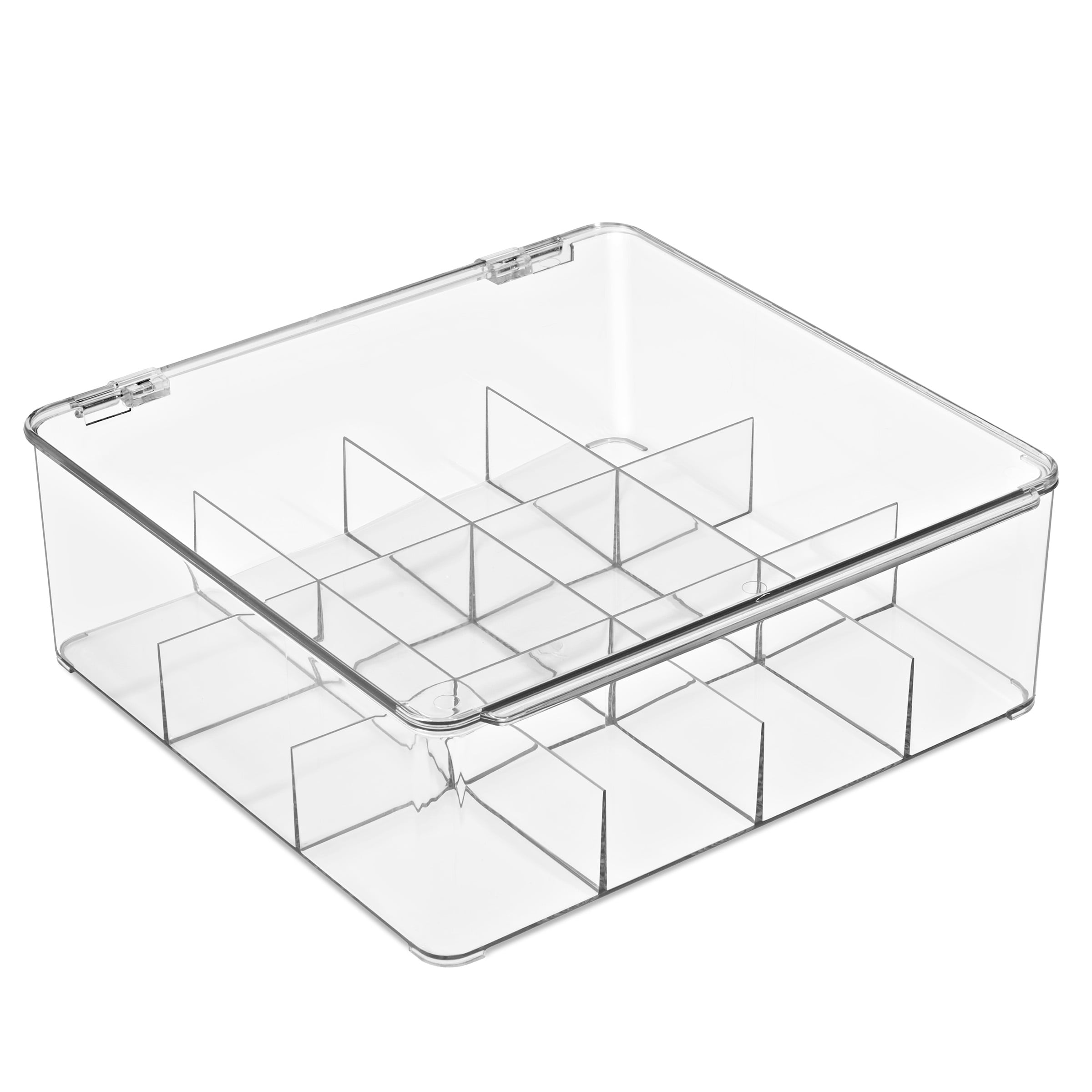 Sorbus Tea Bag Organizer with 12 Compartments, Stackable Clear Tea Storage Box with Lid