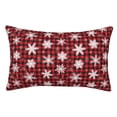 thumbnail image 1 of Fotbe Snowflake red plaid Funda de Almohada Decorativa Estilo Occidental, Lujo en Algodón, Fundas para Almohadas King, Cojín Estampado para Decoración del Hogar-14"x20", 1 of 6