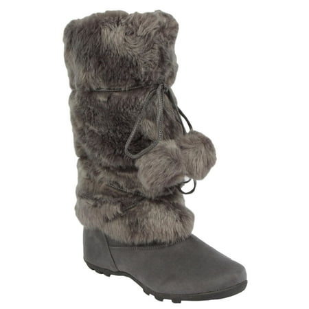 

Talia-Hi Women Mukluk Faux Fur Boot Mid Calf Winter Snow Gray 9