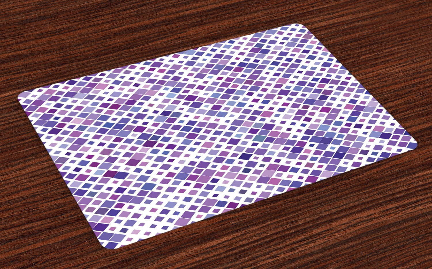 Lavender Placemats Set of 4 Retro Mosaic Creative Pattern Square Rhythm