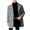 thumbnail image 1 of Lovzfmll Boys' Wool Blend Overcoat, Mid-Length Fall & Winter Jacket, Solid Color Windproof & Warm Coat for Toddler, 2-3 Years, 1 of 8