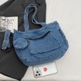 thumbnail image 4 of Bolso Hombro Mezclilla para Mujer Con Pequeño Mano Niñas () Azul, 4 of 9