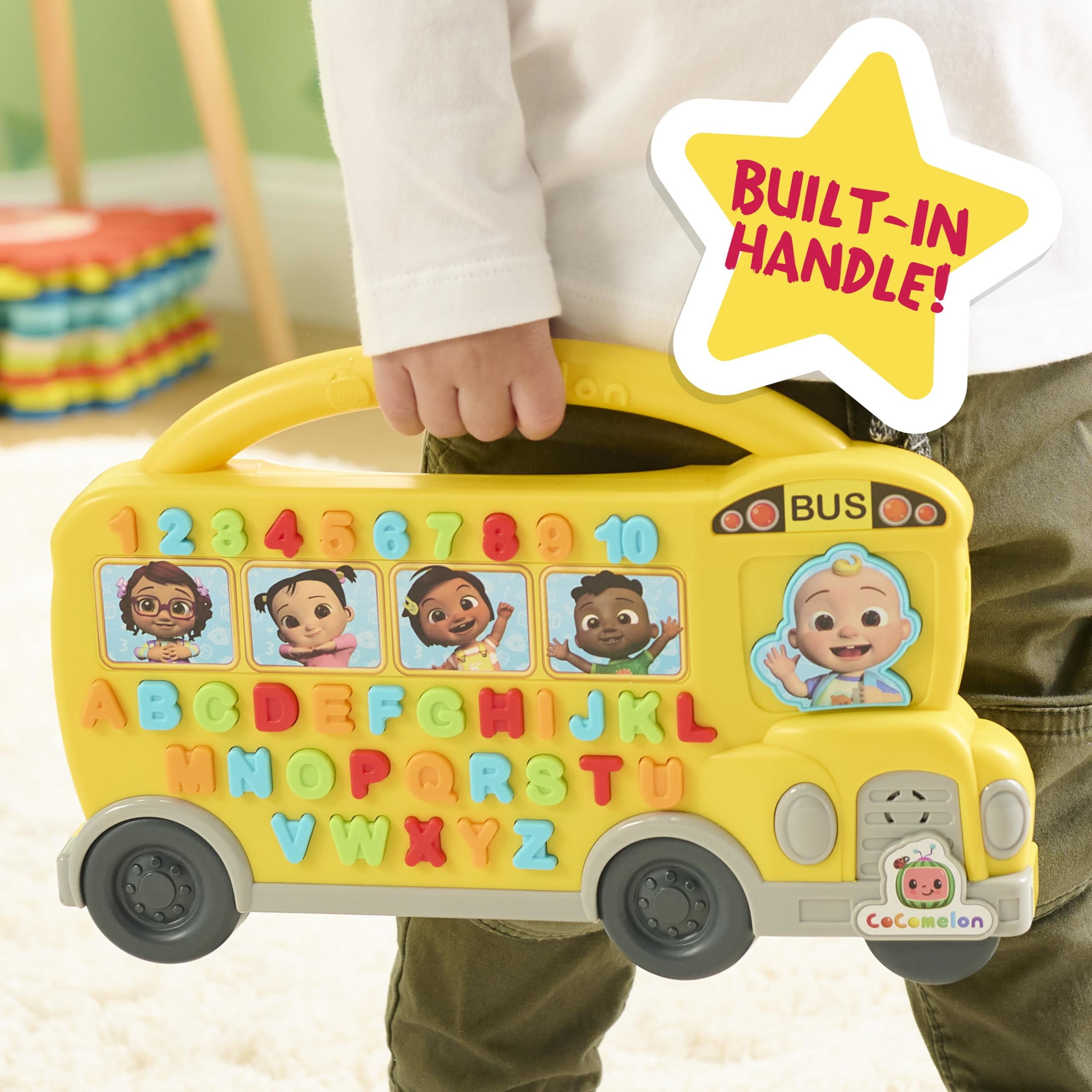 Cocomelon Learning Bus, over 85 Learning Phrases, Counting, Alphabet, Music, Sounds, Yellow Baby and Toddler Toys