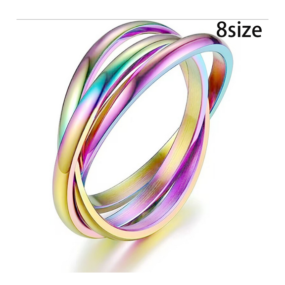 DESIGNICE Fidget Ring Colorful Fidget Ring Women Concise Fidget Rings Size 8