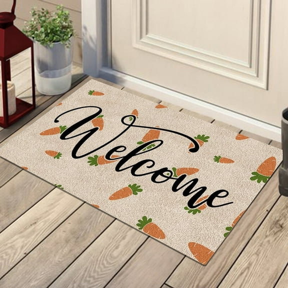 LAMIRO Easter Outdoor Rug Doormat Entrance Front Door Mat For Home Bedroom Decor Non Slip Decorative Accessories Decorations Bathroom Rugs