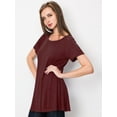 thumbnail image 3 of Made by Johnny Women's Tunic Top Casual T Shirt for Leggings S-5XL Plus Size XL WINE, 3 of 6