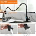 thumbnail image 6 of OWOFAN Black Kitchen Faucet with Pull Down Sprayer Stainless Steel Single Handle Pull Out Spring Sink Faucets 1 Hole Or 3 Hole Dual Function for Farmhouse Camper Laundry Utility Rv Wet Bar, 6 of 15