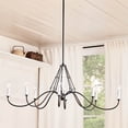 thumbnail image 4 of 52457AVI Kichler Lighting Freesia - 8 Light Linear Chandelier In Homestead Style-18 Inches Tall and 20 Inches Wide-Anvil Iron Finish    -Traditional, 4 of 11