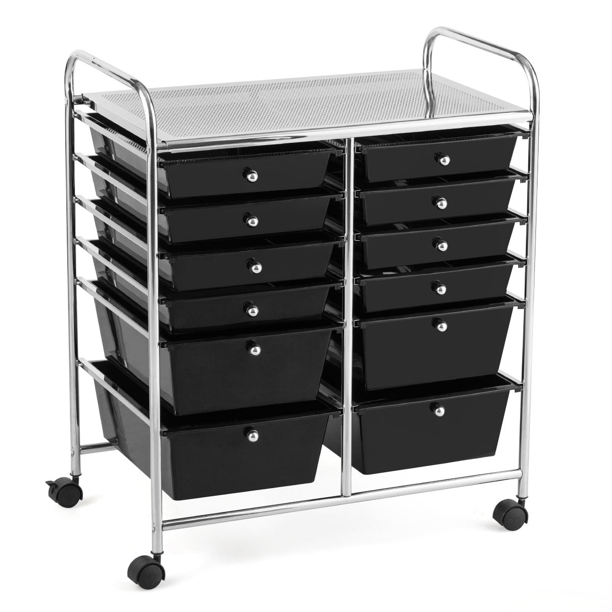 Costway 12 Drawers Rolling Cart Storage Mutlicolor Scrapbook Paper