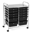 thumbnail image 1 of Costway 12 Drawers Rolling Cart Storage Scrapbook Paper Studio Organizer Bins Black, 1 of 4