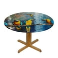 BCIIG Birds Waterfall Colorful Round Table Cover Stain Resistant