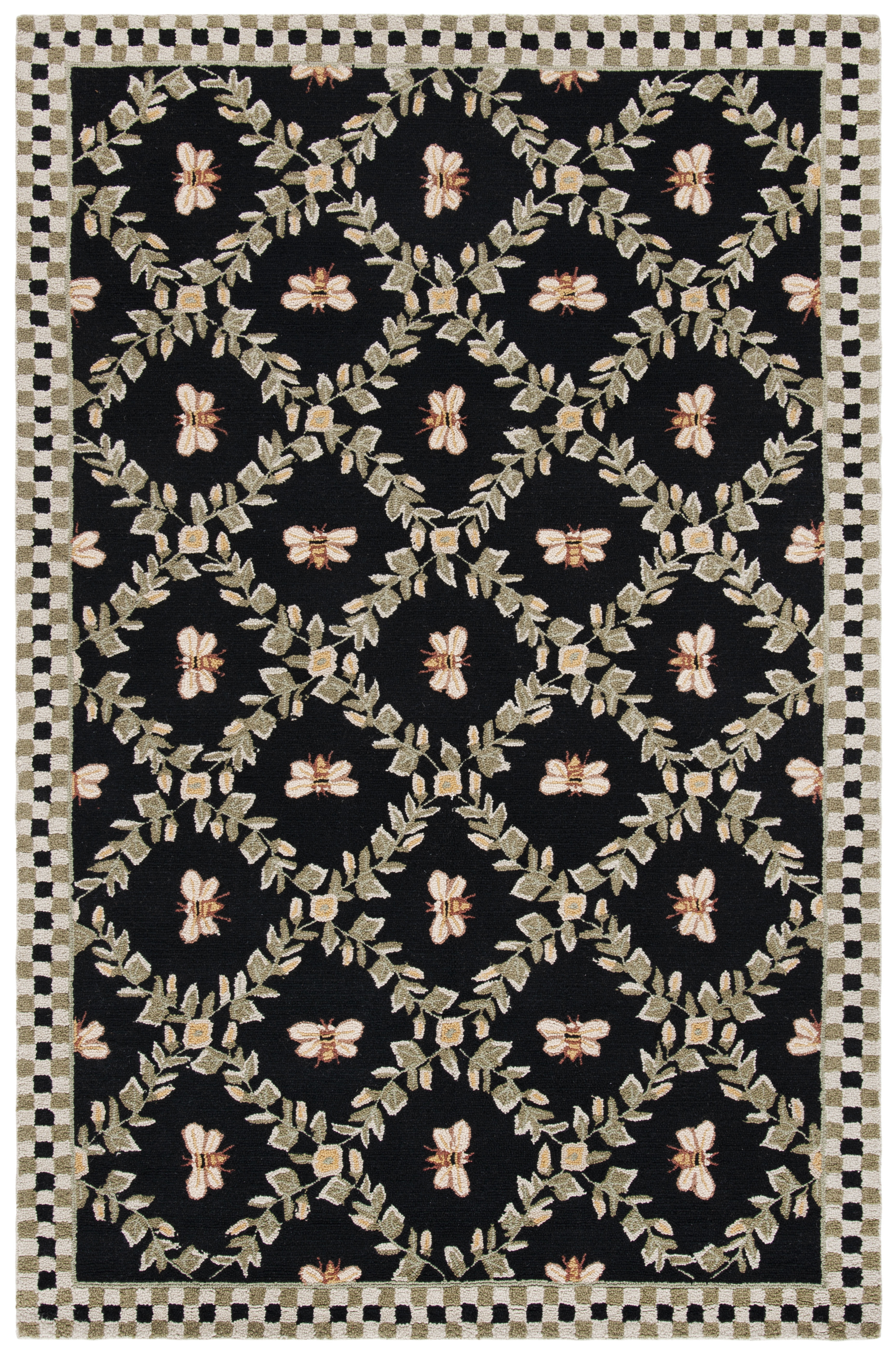Safavieh Chelsea Lara Bordered Wool Area Rug, Black, 5'3" x 8'3"