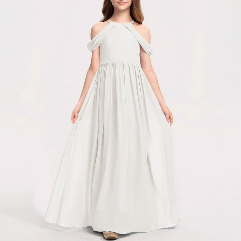 2t formal dress Maqroz Girls Clothing Toddler Girl Dresses 2T 2025 off Shoulder Bridesmaid Dresses Long Chiffon Flower Girl Dress Formal Dress Teen Girls Wedding A-
