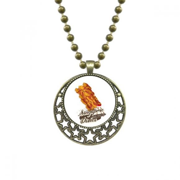 Pendentif Satay Traditionnel de Singapour Collier Étoile Chaîne Lune Bijoux