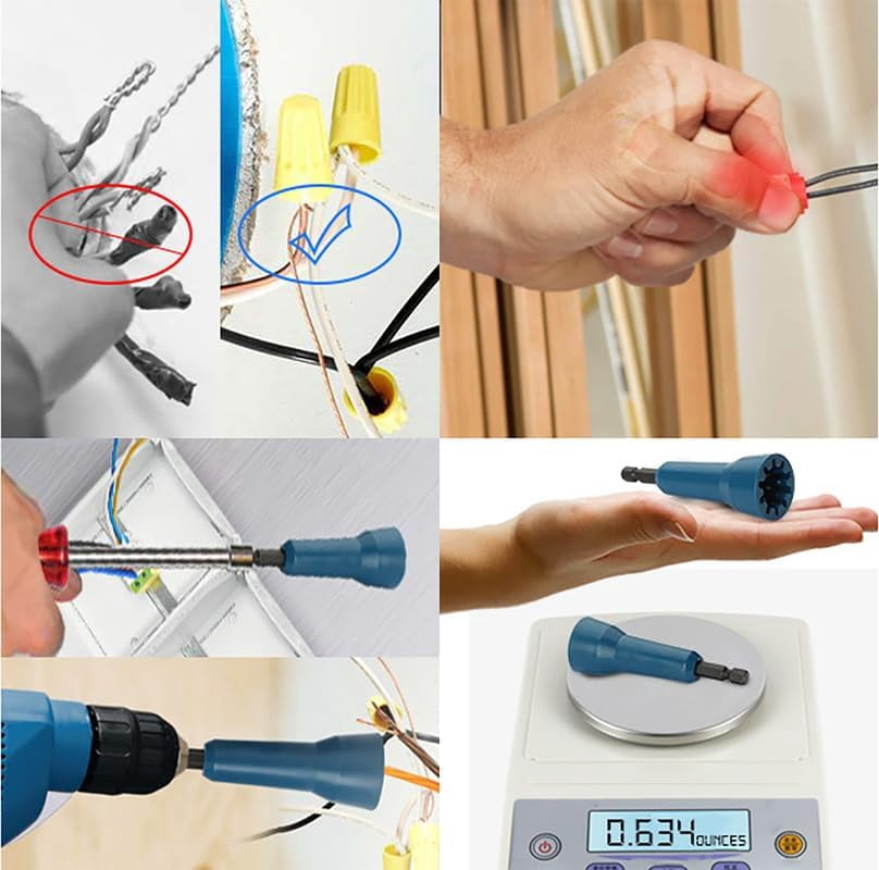 Wire Twisting Tool, 2Pcs Wire Twister Tool Wire Twister Wire Connector Wire Stripper Tool Wire Twister Tool for Drill, Wire Twisting Spinner Wire Stripping and Twisting Tool for Power Drill