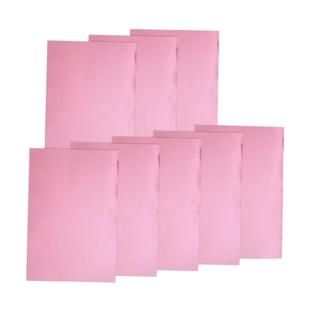 8 hojas de cartulina metálica para manualidades, decorativas y versátiles. Rosa