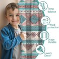 thumbnail image 3 of Blackout Kids Curtains,Blue and Pink Diamond Shaped Boho Pattern Childrens Insulated Curtains Set Of 2,Bedroom Essentials,Toddler Room Decor 52x84in(132x213cm), 3 of 5