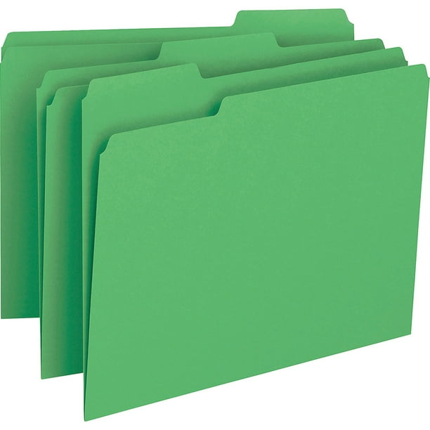 Smead Colored File Folders 1/3Cut Tabs Green 100/BX Letter (12143