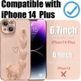 thumbnail image 3 of Compatible with iPhone 14 Plus Case Cute Sparkling with Light Heart Bracelet Plating Protect The Camera Soft TPU Apply to iPhone 14 Plus Case Ladys, Girls and Women (Pink), 3 of 11
