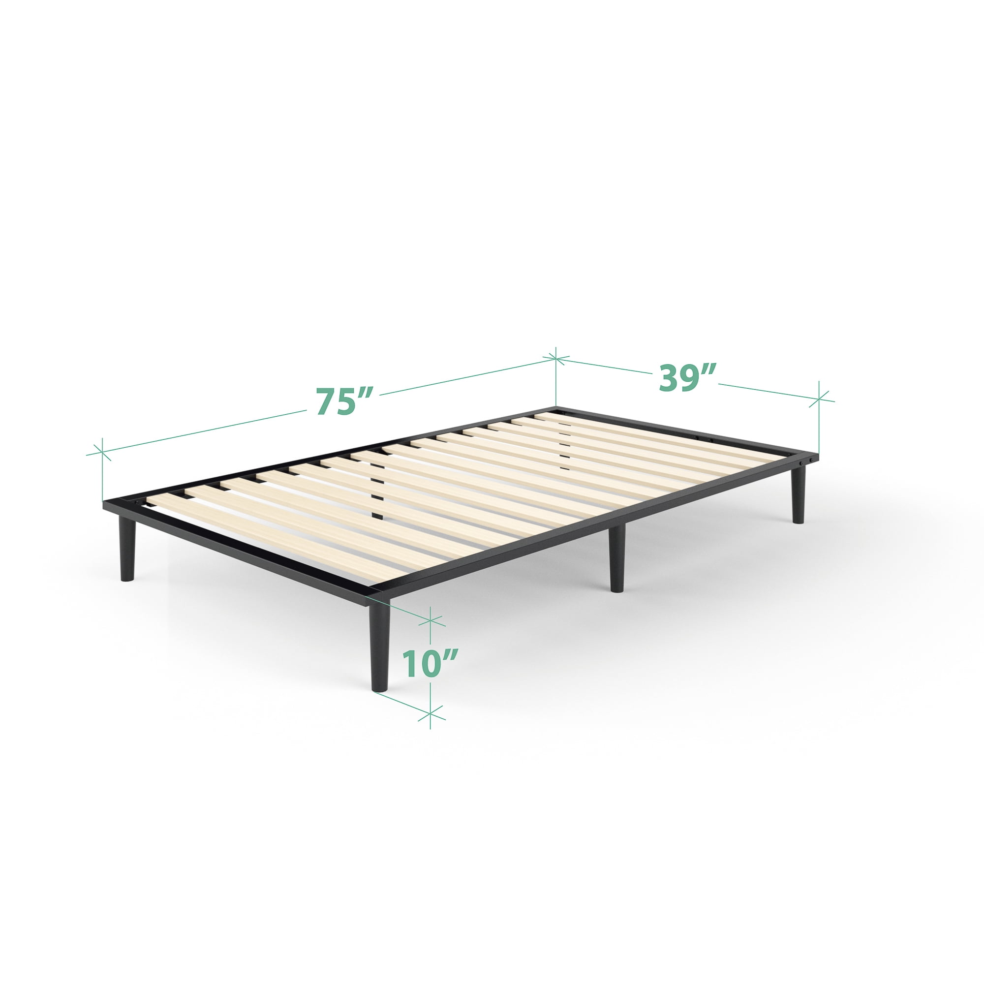 Zinus Parker Metal Platform Bed, Charcoal, Twin