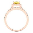 thumbnail image 4 of Clara Pucci 14K Rose Gold 1.56 Natural Citrine Engraveable Engagement Ring + Wedding Band Set, 4 of 7