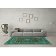 thumbnail image 3 of Ahgly Company Indoor Rectangle Medallion Turquoise Blue Traditional Area Rugs, 6' x 9', 3 of 4