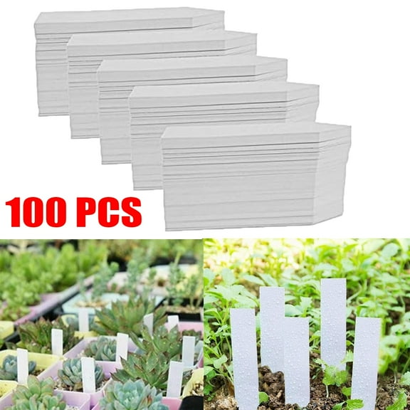 Mightlink 100Pcs 1.97 Inches Mini Plant Labels Plastic Plant Tags Garden Labels Pot Marker Garden Stake Tags for Fruit Trees, Flowers
