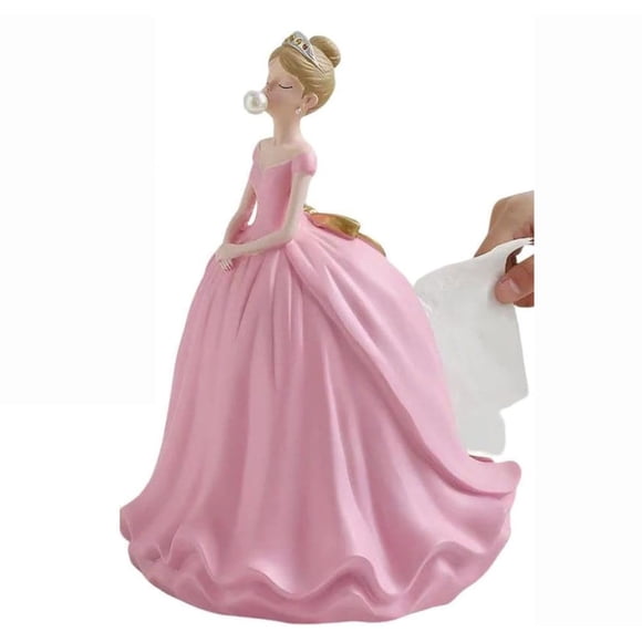 Girl Tissue Box Princess Figurine Tissues Dispenser With Flying Skirt