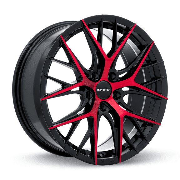 RTX Valkyrie 18x8 5x114.3 ET40 CB73.1 Gloss Black Machined Red Wheel